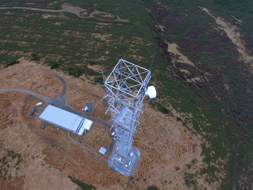 Hokonui Wind Farm — aerial view of the communications tower on site